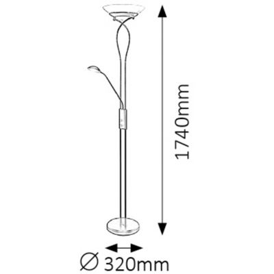Rabalux Gamma lampa stojąca 2x15 W i 1x40 W czarna 4554