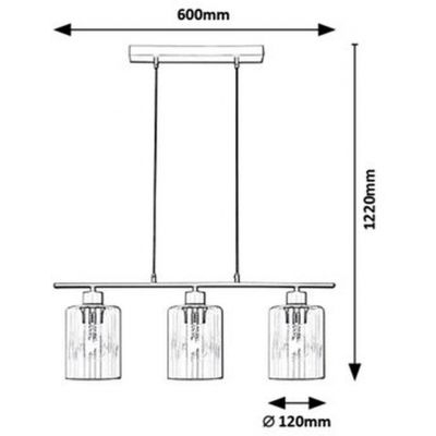 Rabalux Miroslaw lampa wisząca 3x40 W czarna-przezroczysta 5078