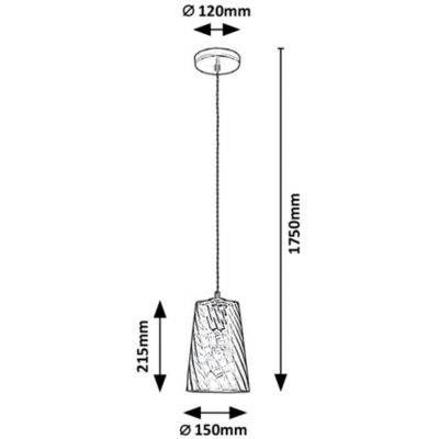 Rabalux Azurine lampa wisząca 1x40W złoty/niebieski 5226