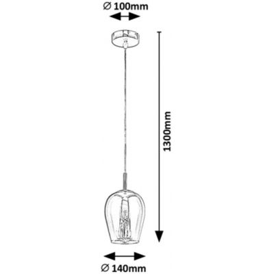 Rabalux Petunia lampa wisząca 1x60W chrom/przydymiony 5252