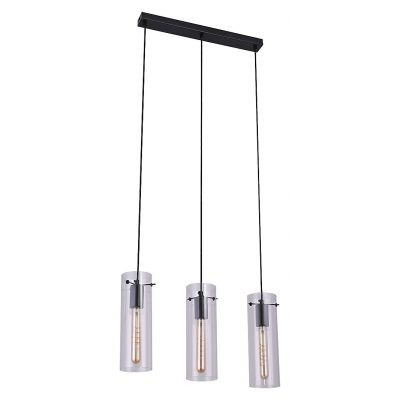 Rabalux Acantha lampa wisząca 3x60 W czarna-przezroczysta 5259