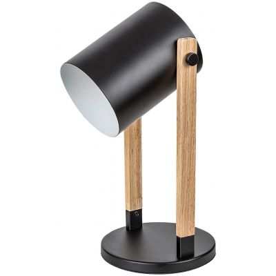 Rabalux Nicolas lampa stołowa 1x9W czarny/drewno 5278