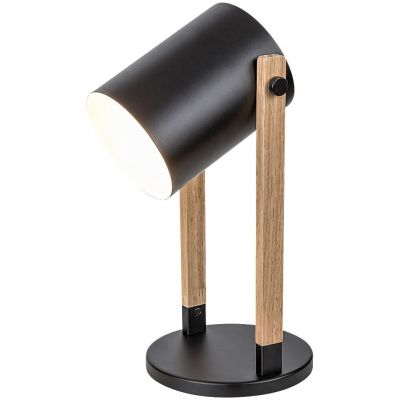 Rabalux Nicolas lampa stołowa 1x9W czarny/drewno 5278