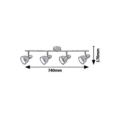 Rabalux Thelma lampa podsufitowa 4x40 W srebrna 5389