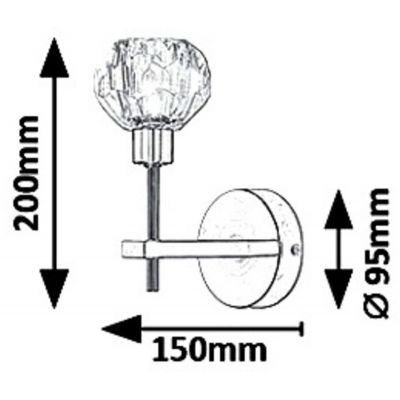Rabalux Kassia kinkiet 1x5W złoty/przezroczysty 5394