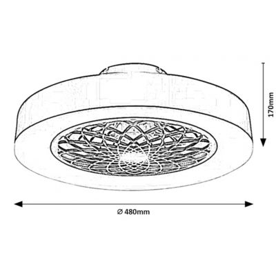 Rabalux Adonias plafon 1x35W LED z wentylatorem biały/czarny 5419