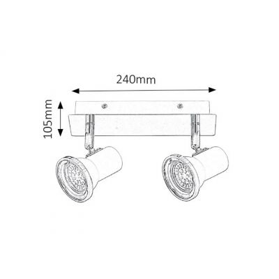 Rabalux Steve lampa podsufitowa 2x15 W chrom 5498