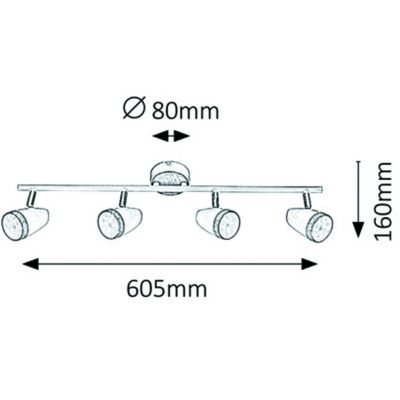 Rabalux Karen lampa podsufitowa 4x4 W biała-drewno 5567