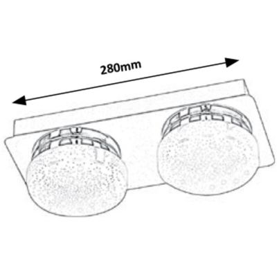Rabalux Hilary lampa podsufitowa 2x10 W biała-chrom 5662
