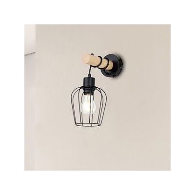 Rabalux Fabian kinkiet 1x40W czarny/drewno 5244