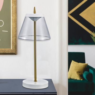 Rabalux Aviana lampa stołowa 1x6W LED biała/mosiądz/przezroczysta 5030