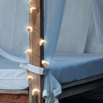 Rabalux Bobus girlanda zewnętrzna 20x0,6W solarna z czujnikiem ruchu czarny/biały/bursztynowy 77002