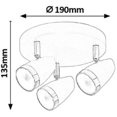 Rabalux Karen lampa podsufitowa 3x4 W czarna-chrom 6514
