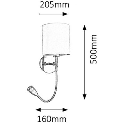 Rabalux Larkin kinkiet 1x40 W 1x3W LED biały-chrom 6529