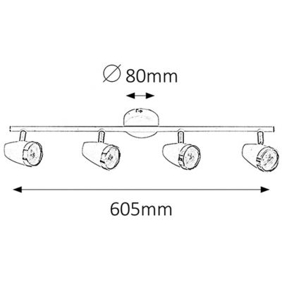 Rabalux Karen lampa podsufitowa 4x4 W biała-chrom 6669