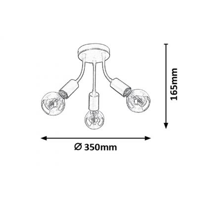 Rabalux ALMUS lampa podsufitowa 3x60 W czarna 6808