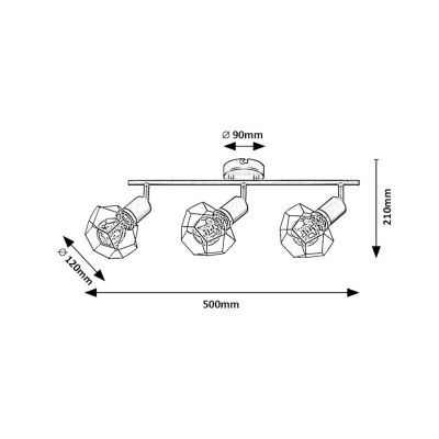 Rabalux Fran lampa podsufitowa 3x40 W czarna 71067