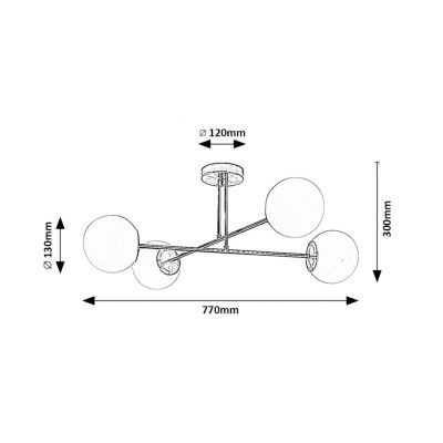 Rabalux Kiara lampa podsufitowa 4x35 W złota 71082
