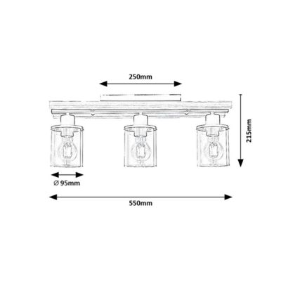 Rabalux Niylah lampa podsufitowa 1x25W czarny mat 71083