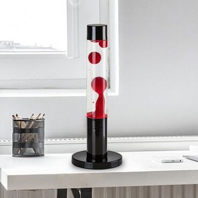 Rabalux Lavastic lampa stołowa 1x25 W czarna-przezroczysta-czerwona 76028