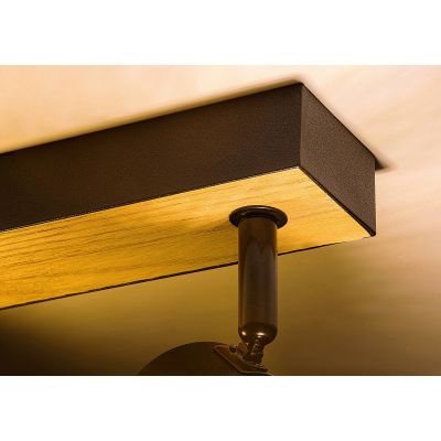 Rabalux Metta lampa podsufitowa 2x14W czarny/dąb 71152