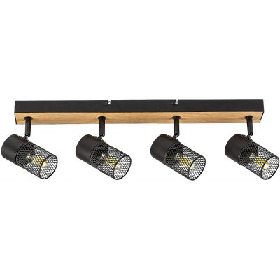Rabalux Metta lampa podsufitowa 4x14W czarny/dąb 71154
