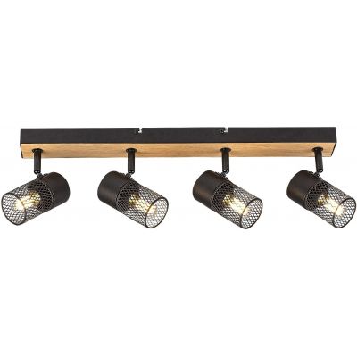 Rabalux Metta lampa podsufitowa 4x14W czarny/dąb 71154