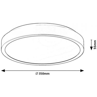 Rabalux Samira plafon 1x36 W biały-czarny 71253