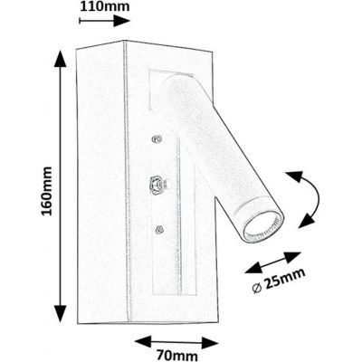 Rabalux Gello kinkiet 1x4 W czarny 71285
