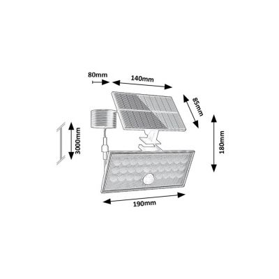 Rabalux Zavod kinkiet solarny 1x8 W czarny 77129