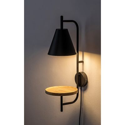 Rabalux Azome kinkiet 1x15 W czarny-drewno 71293