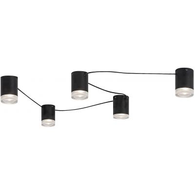 Rabalux Looplab lampa podsufitowa 5x28 W czarna 71295