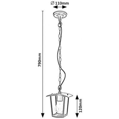 Rabalux Taverna lampa wisząca zewnętrzna 1x15 W czarna 7130