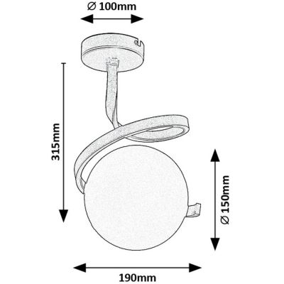 Rabalux Sarabi lampa podsufitowa 1x20 W biała-złota 71301