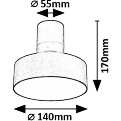 Rabalux Ovidia lampa podsufitowa 1x16 W biała-czarna 71322