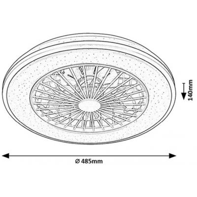Rabalux Dalfon 2 plafon 1x48 W z wentylatorem biały-czarny 71331