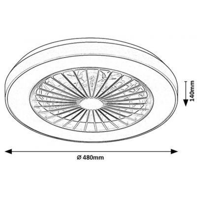 Rabalux Dalfon 2 plafon 1x40 W z wentylatorem biały-czarny 71336