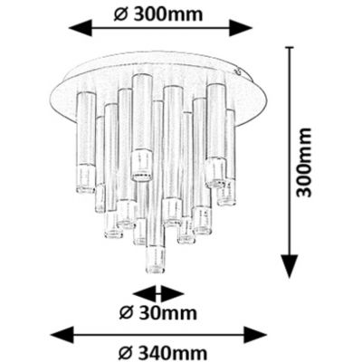 Rabalux Ramira lampa podsufitowa 13x5 W czarna-przezroczysta 71354