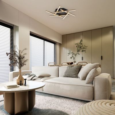 Rabalux Severine lampa podsufitowa 6x40 W biała-czarna-złota 71365