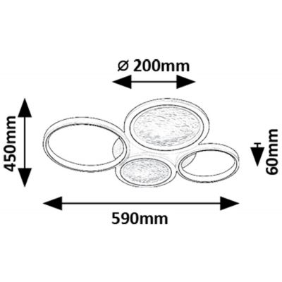 Rabalux Aranis lampa podsufitowa 4x40 W biała-czarna 71378