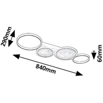 Rabalux Aranis lampa podsufitowa 4x40 W biała-czarna 71379