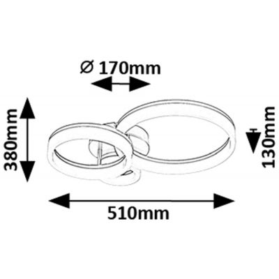 Rabalux Amilia lampa podsufitowa 3x24 W biała-złota 71383