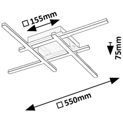 Rabalux Demir lampa podsufitowa 4x24 W biała-czarna-złota 71398
