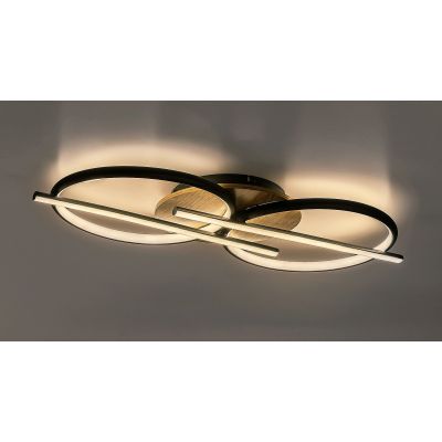 Rabalux Arash lampa podsufitowa 4x40 W biała-czarna-drewno 71403
