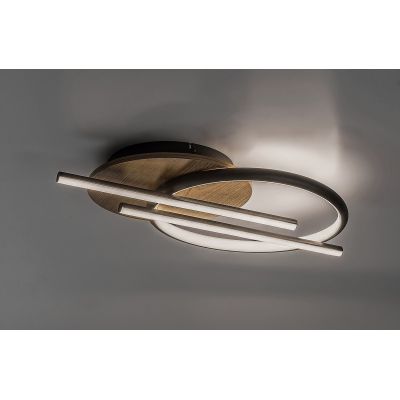 Rabalux Arash lampa podsufitowa 3x40 W biała-czarna-drewno 71404