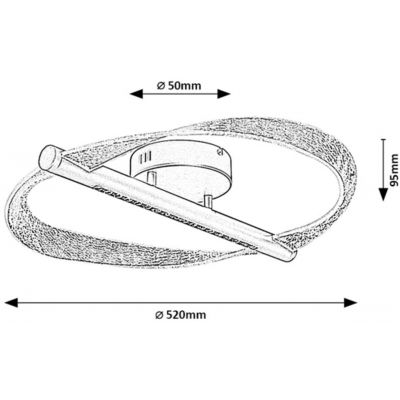 Rabalux Olyssia lampa podsufitowa 24 W złota 71464