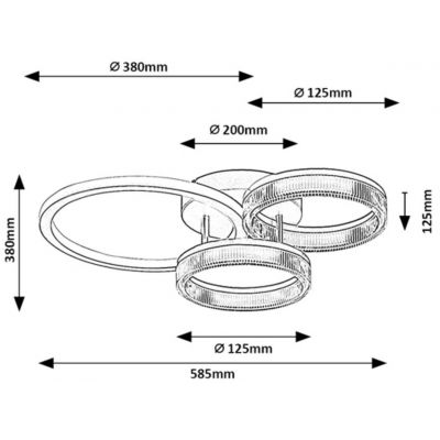 Rabalux Rivona lampa podsufitowa 38 W złota 71473