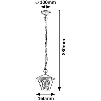 Rabalux Paravento lampa wisząca zewnętrzna 1x40 W czarna 7149