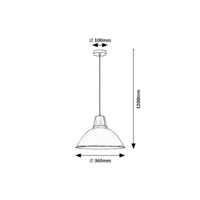 Rabalux Wilbour lampa wisząca 1x60W czarny mat 72013