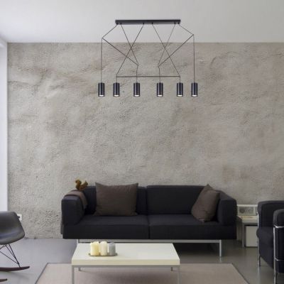 Rabalux Aslaug lampa wisząca 6x50W czarny mat 72018